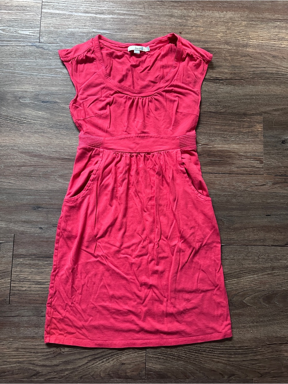 Boden Coral-Red Cap Sleeve Knit Mini Dress